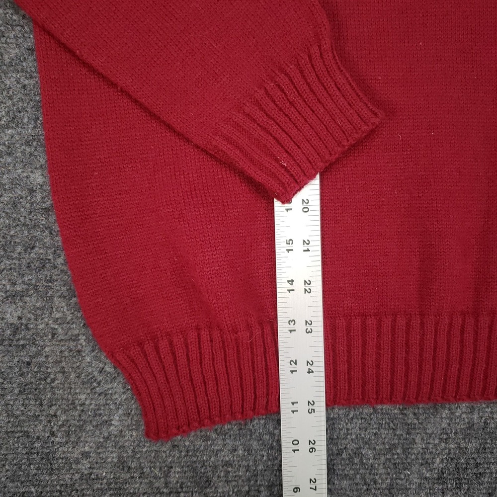 Vintage Marlomar Knits Lettermans Sweater Mens Medium Red Yellow Turbo Acrylic - Picture 4 of 8